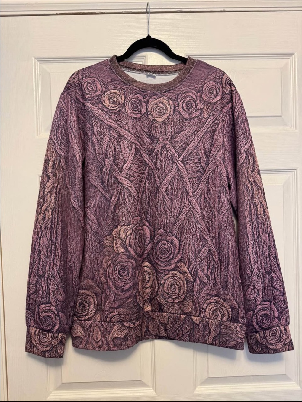 Floral Textured Long-Sleeve Top - Pink